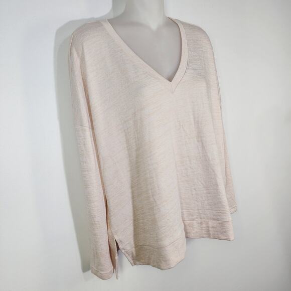 Banana Republic Top Women's Size XS Blush Pink Relaxed Luxespun Knit V Neck Soft - Picture 4 of 10